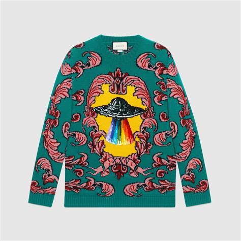 Gucci 2017 UFO Appliquéd Sweatshirt .